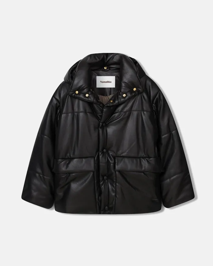 Nanushka Outerwear and Jackets Hide Mens Black 8211 Men