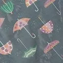 Navy and Umbrella Print Hair Scarf Accessories Unique Vintage Gloves and Scarves