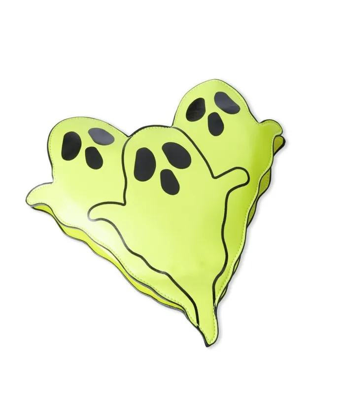Neon Yellow Triple Ghost Crossbody Bag AccessoriesHalloween Unique Vintage Accessories