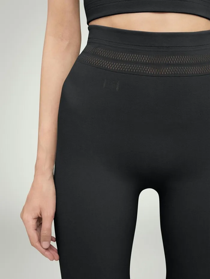 Net Lines Biker Black Women Wolford Shorts