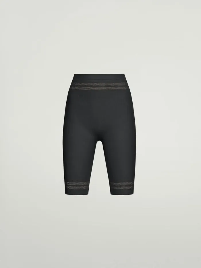 Net Lines Biker Black Women Wolford Shorts