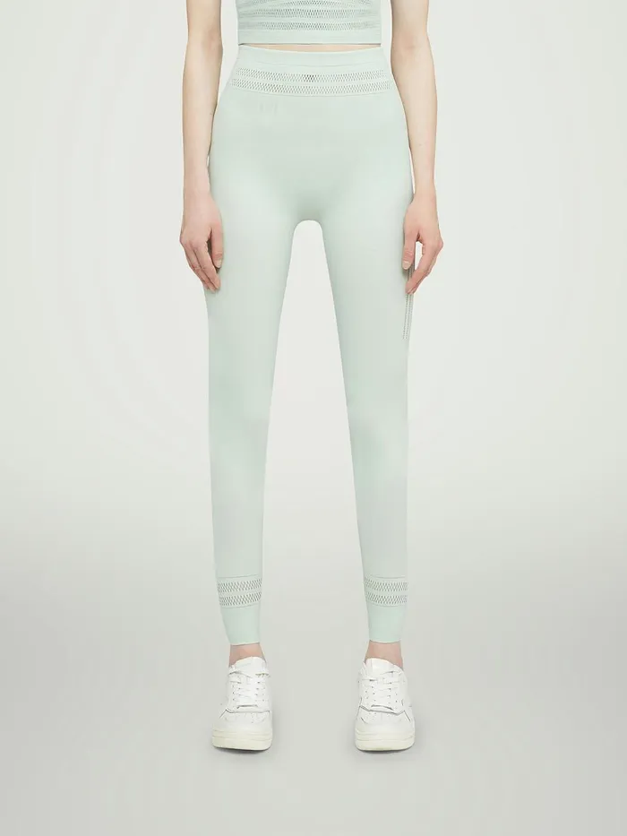 Net Lines Leggings Aqua Women Wolford Athleisure Leggings