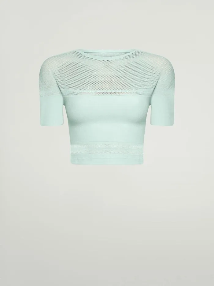 Net Lines Top Short Sleeves Aqua Women Wolford Tops