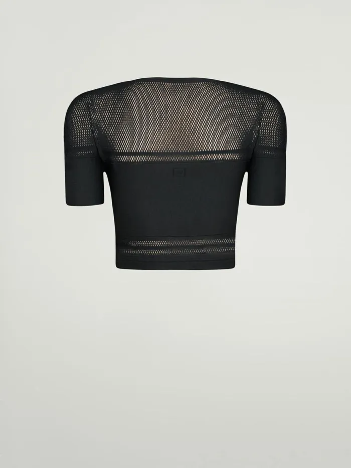 Net Lines Top Short Sleeves Black Women Wolford Tops