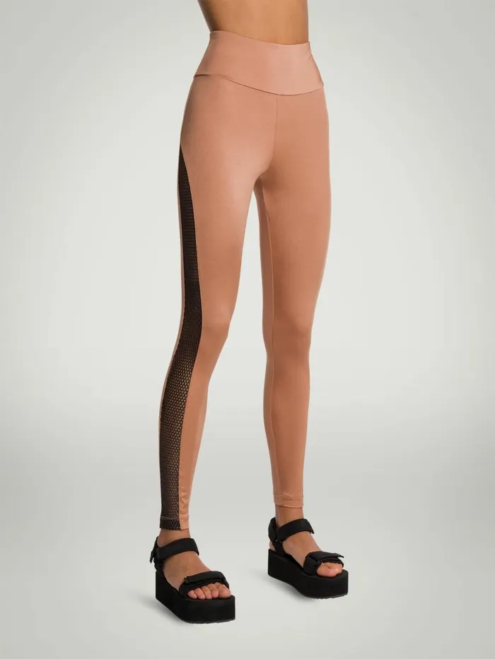 Net Overlay Leggings Caramelblack Women Wolford Leggings