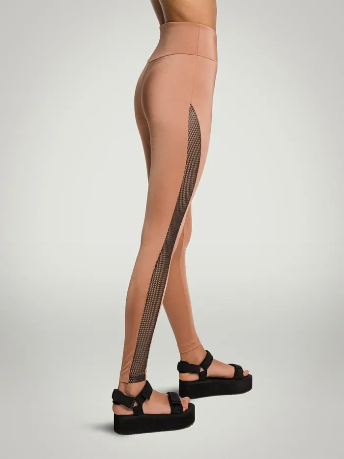 Net Overlay Leggings Caramelblack Women Wolford Leggings
