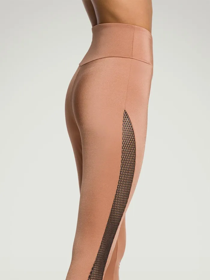 Net Overlay Leggings Caramelblack Women Wolford Leggings