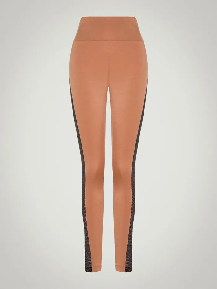 Net Overlay Leggings Caramelblack Women Wolford Leggings