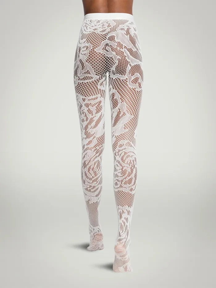 Net Roses Tights White Women Wolford Tights