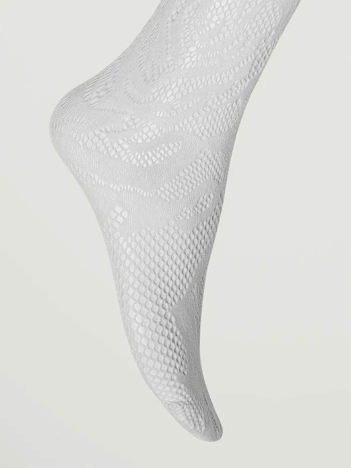 Net Roses Tights White Women Wolford Tights