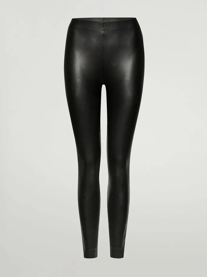 Net Vegan Leather Leggings Black Women Wolford Fashion Leggings