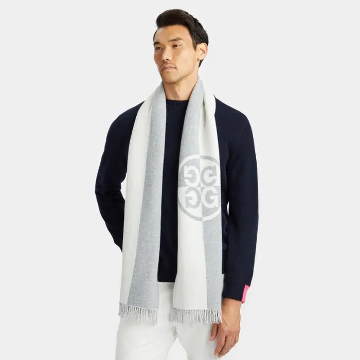 Novelty Men GFORE LIMITED EDITION CIRCLE G039S CASHMERE BLEND SCARF Winter White