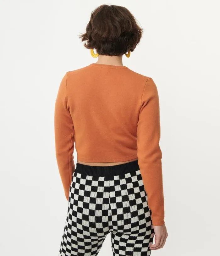 Orange Heart Stripe Cardigan Clothing Unique Vintage Sweaters and Cardigans