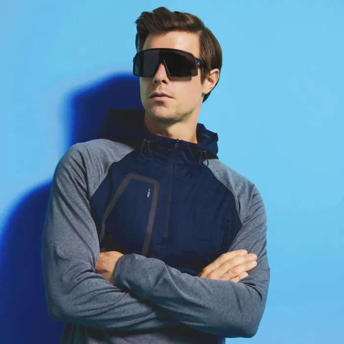 Outerwear Men GFORE HOODED TECH INTERLOCK QUARTER ZIP PULLOVER Charcoal Heather Grey