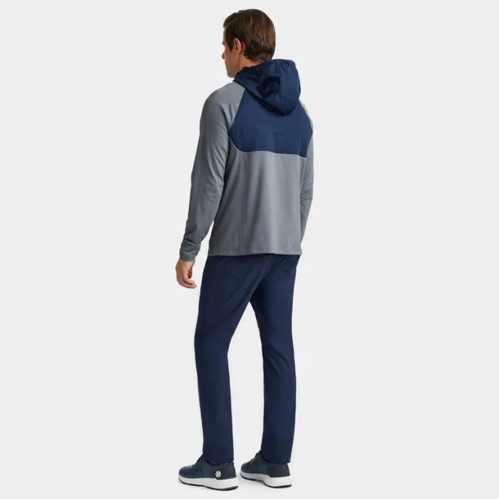 Outerwear Men GFORE HOODED TECH INTERLOCK QUARTER ZIP PULLOVER Charcoal Heather Grey