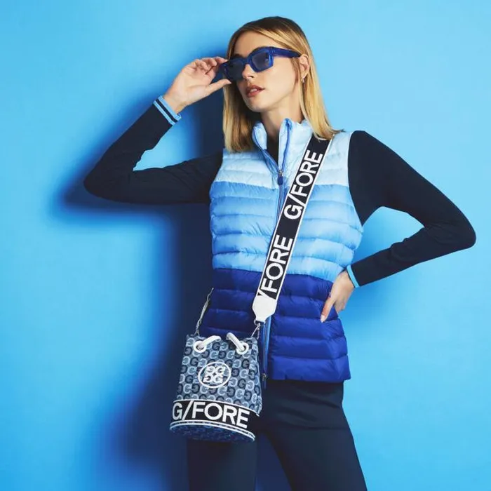 Outerwear Women GFORE COLOUR BLOCK LIGHTWEIGHT DOWN PUFFER VEST Baja
