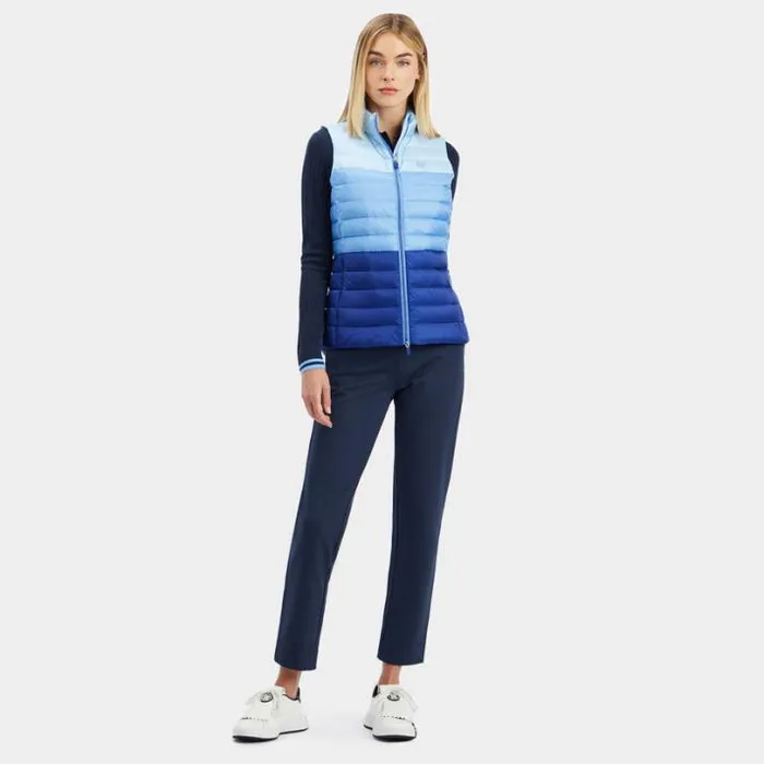 Outerwear Women GFORE COLOUR BLOCK LIGHTWEIGHT DOWN PUFFER VEST Baja