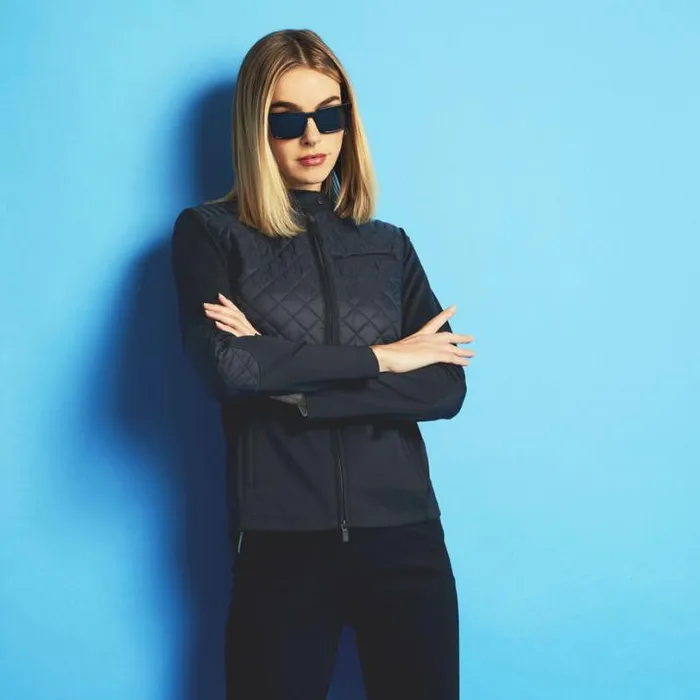 Outerwear Women GFORE HYBRID MOTO STRETCH TECH INTERLOCK JACKET Onyx