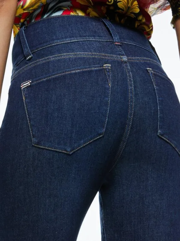 Pants Women Alice Olivia BEAUTIFUL HIGH RISE RUFFLE HEM JEAN Dream On