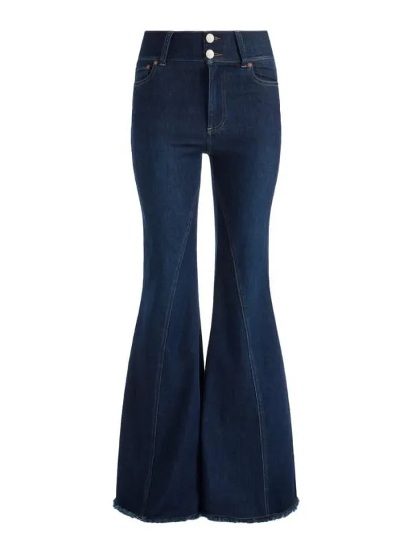 Pants Women Alice Olivia BEAUTIFUL HIGH RISE RUFFLE HEM JEAN Dream On