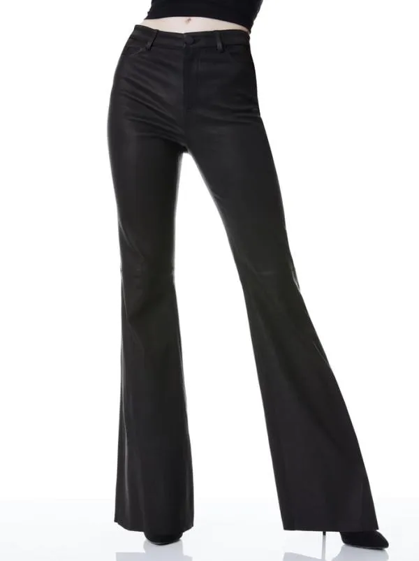 Pants Women Alice Olivia BRENT HIGH WAISTED LEATHER PANT Black