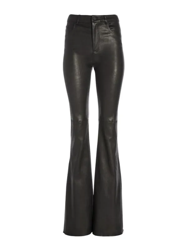 Pants Women Alice Olivia BRENT HIGH WAISTED LEATHER PANT Black