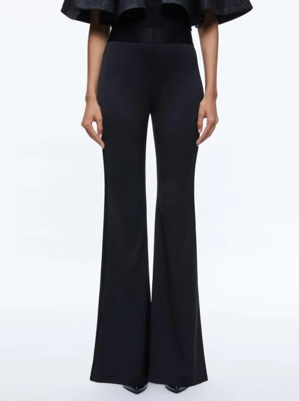 Pants Women Alice Olivia DEANNA HIGH RISE SIDE STRIPE PANT Black