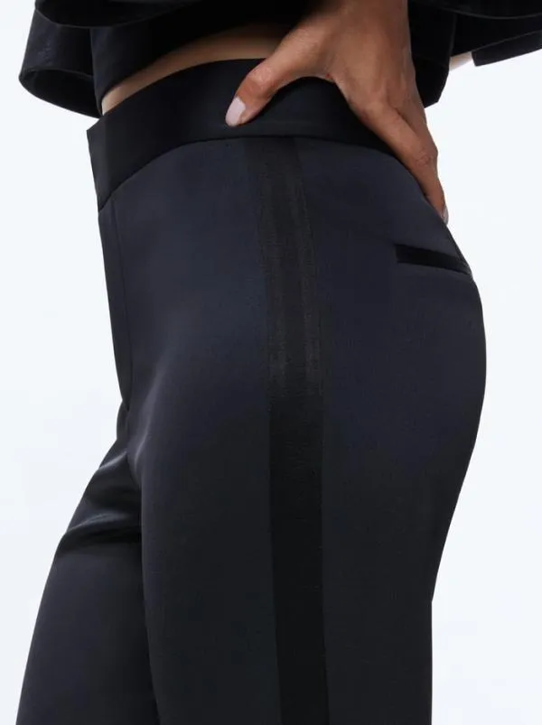 Pants Women Alice Olivia DEANNA HIGH RISE SIDE STRIPE PANT Black