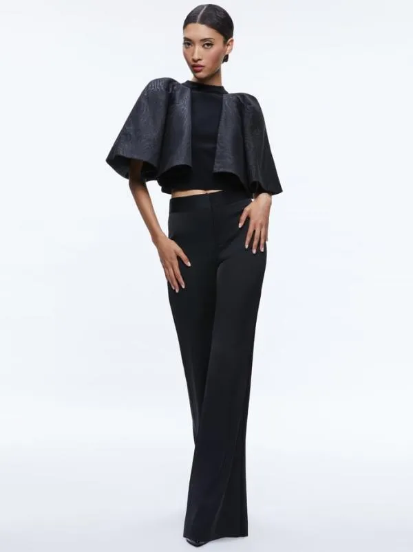 Pants Women Alice Olivia DEANNA HIGH RISE SIDE STRIPE PANT Black