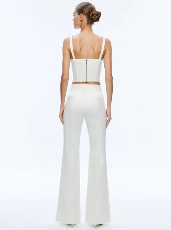 Pants Women Alice Olivia DEANNA HIGH WAISTED BOOTCUT PANT Ecru