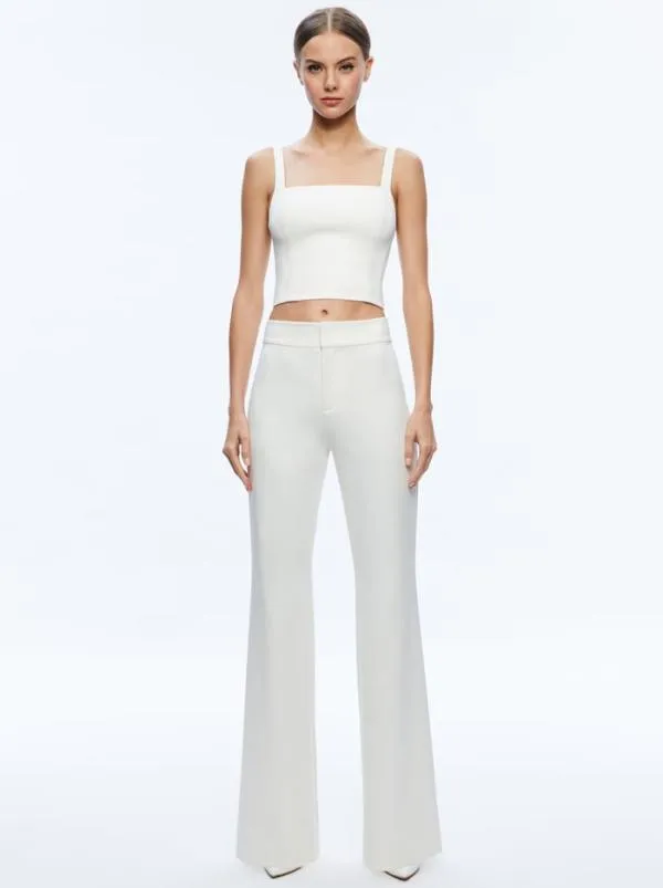 Pants Women Alice Olivia DEANNA HIGH WAISTED BOOTCUT PANT Ecru