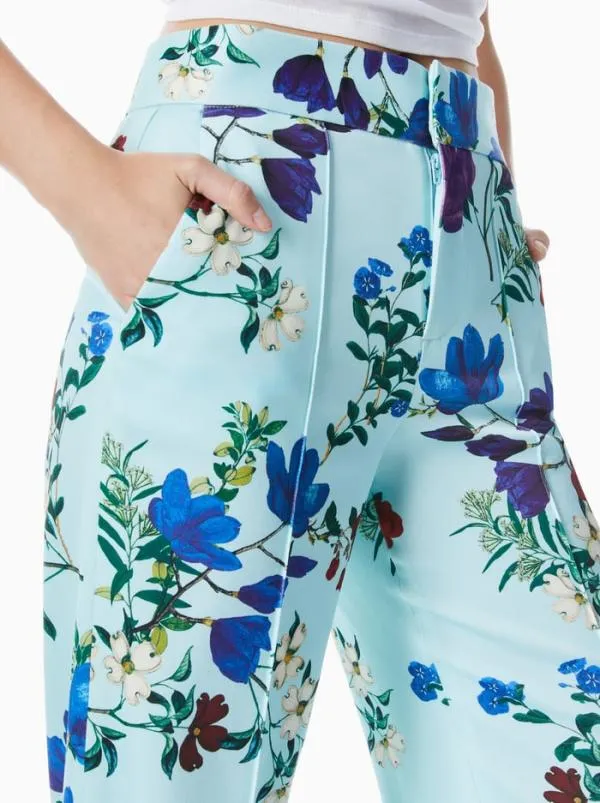Pants Women Alice Olivia DYLAN HIGH WAISTED WIDE LEG PANT Beautiful Blooms Lg Julep