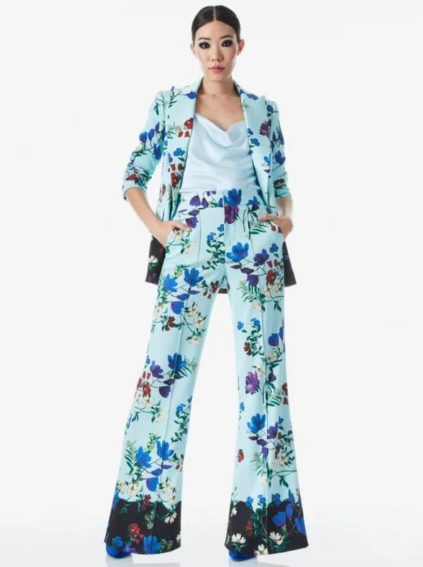 Pants Women Alice Olivia DYLAN HIGH WAISTED WIDE LEG PANT Beautiful Blooms Lg Julep