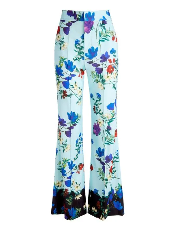 Pants Women Alice Olivia DYLAN HIGH WAISTED WIDE LEG PANT Beautiful Blooms Lg Julep