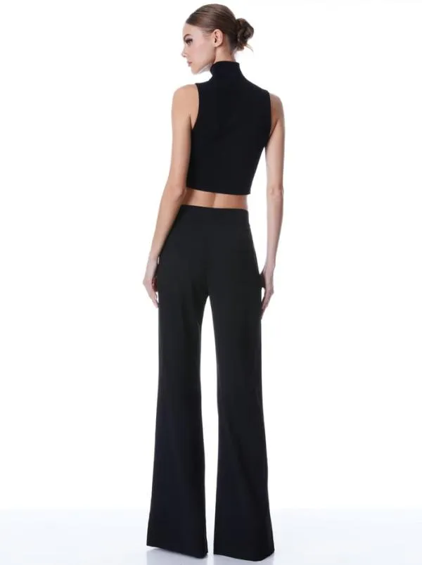 Pants Women Alice Olivia DYLAN HIGH WAISTED WIDE LEG PANT Black
