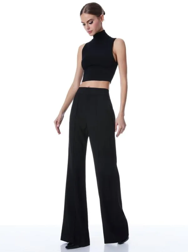 Pants Women Alice Olivia DYLAN HIGH WAISTED WIDE LEG PANT Black