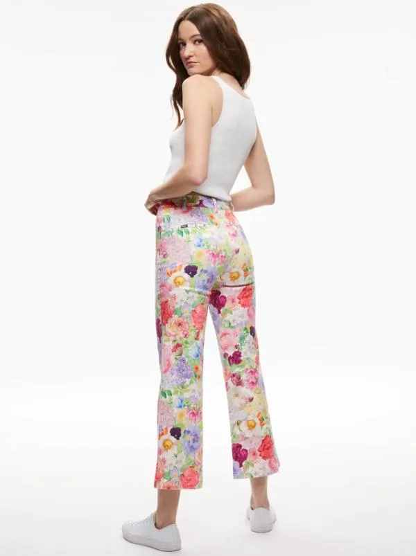 Pants Women Alice Olivia GORGEOUS COIN POCKET CROPPED JEAN Dawn Floral
