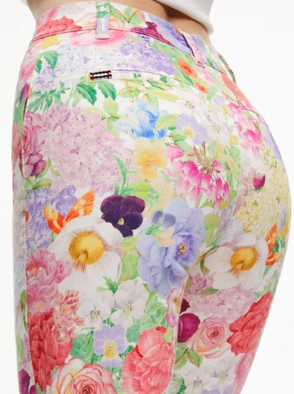 Pants Women Alice Olivia GORGEOUS COIN POCKET CROPPED JEAN Dawn Floral