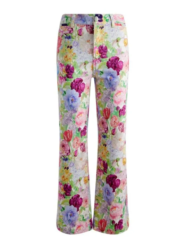 Pants Women Alice Olivia GORGEOUS COIN POCKET CROPPED JEAN Dawn Floral