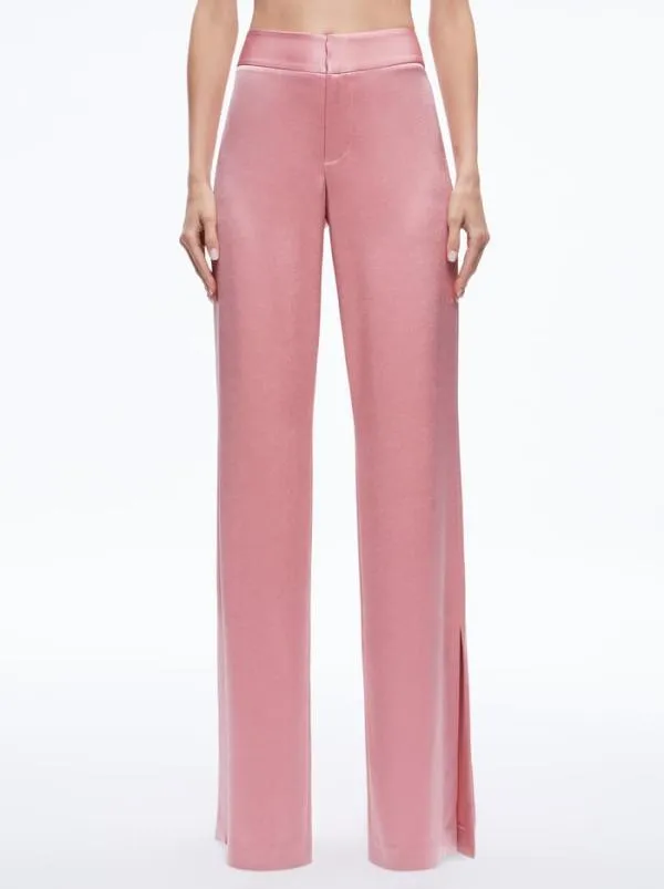 Pants Women Alice Olivia JC WIDE LEG SIDE SLIT PANT Rose