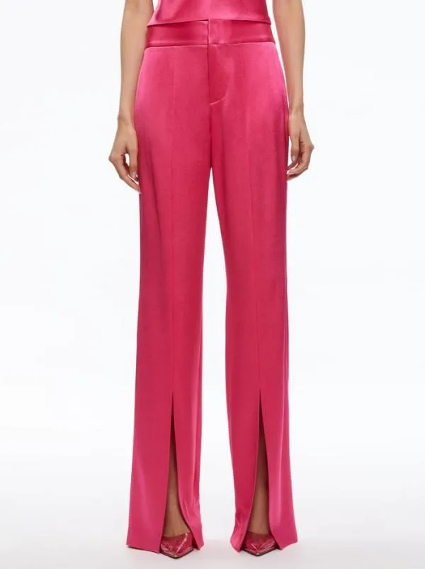 Pants Women Alice Olivia JODY HIGH WAISTED FRONT SLIT PANT Candy