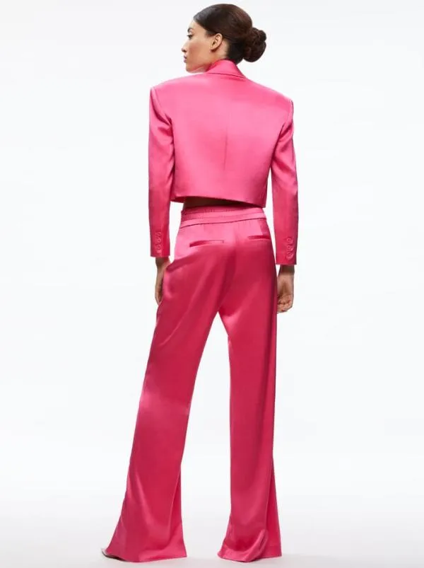Pants Women Alice Olivia JODY HIGH WAISTED FRONT SLIT PANT Candy