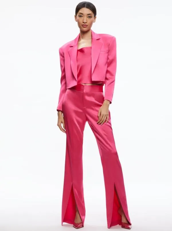 Pants Women Alice Olivia JODY HIGH WAISTED FRONT SLIT PANT Candy