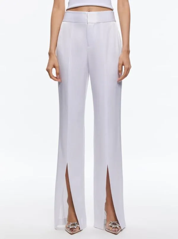 Pants Women Alice Olivia JODY HIGH WAISTED FRONT SLIT PANT White