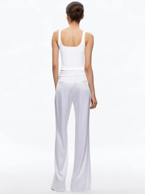 Pants Women Alice Olivia JODY HIGH WAISTED FRONT SLIT PANT White