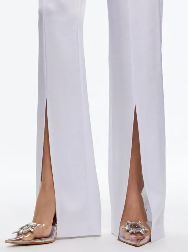 Pants Women Alice Olivia JODY HIGH WAISTED FRONT SLIT PANT White