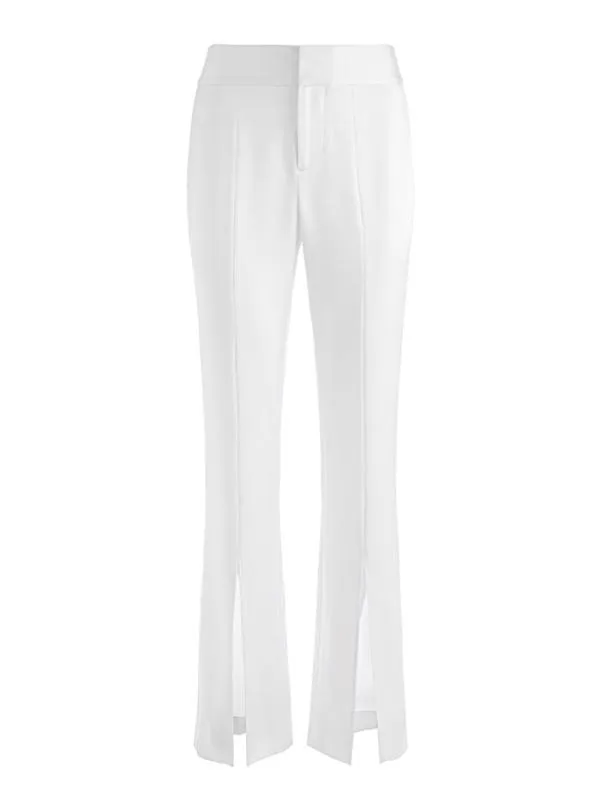 Pants Women Alice Olivia JODY HIGH WAISTED FRONT SLIT PANT White