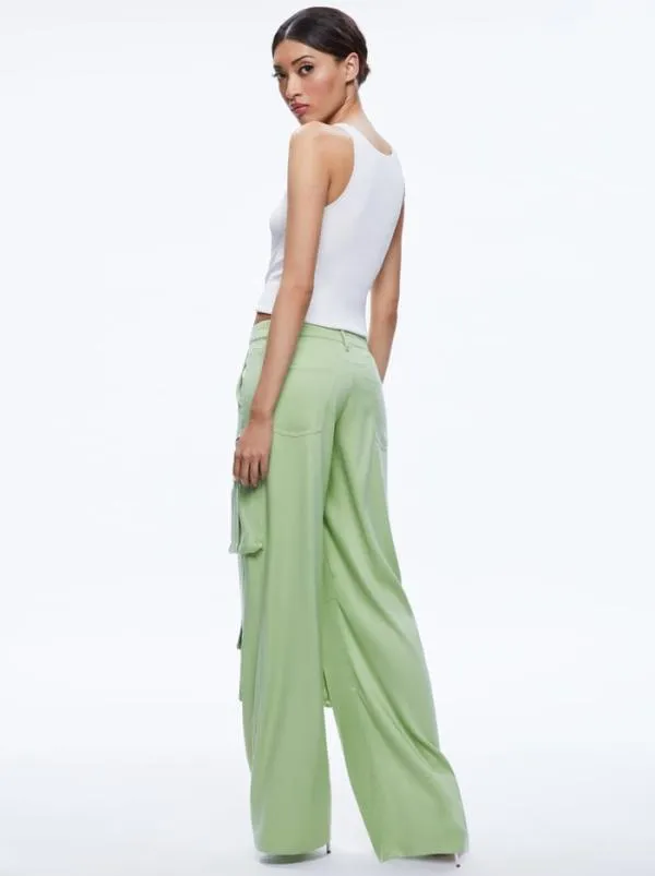 Pants Women Alice Olivia JOETTE CARGO PANT Green Tea