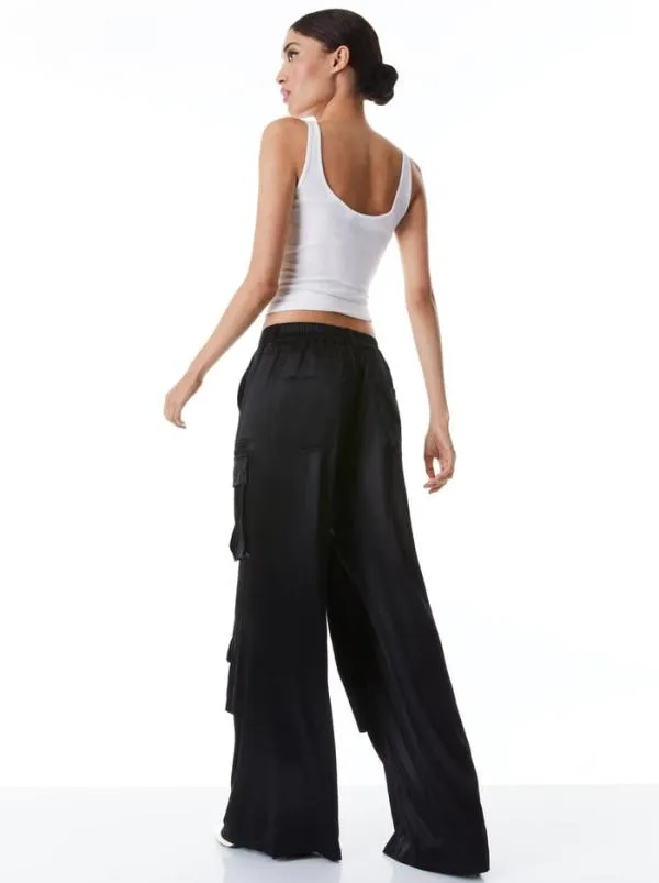 Pants Women Alice Olivia JOETTE LOW RISE CARGO PANT Black