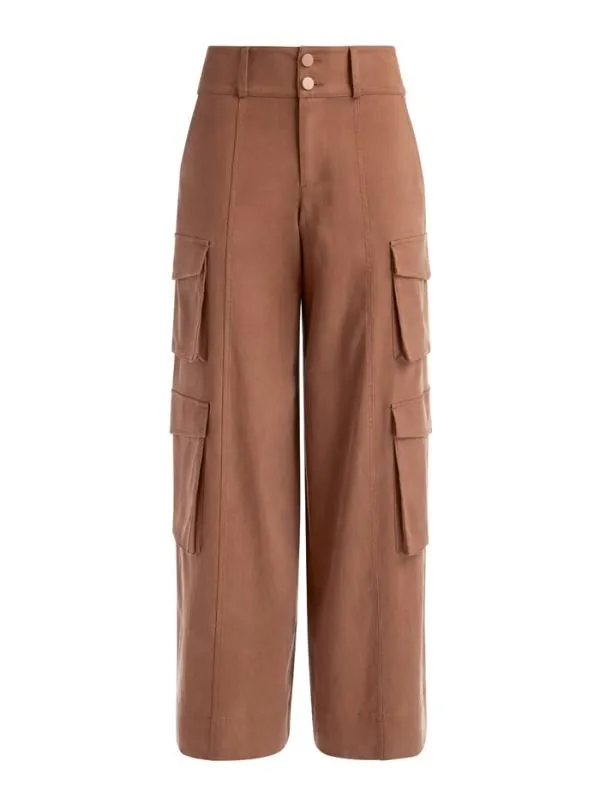 Pants Women Alice Olivia MAME HIGH RISE WIDE LEG CARGO PANT Camel